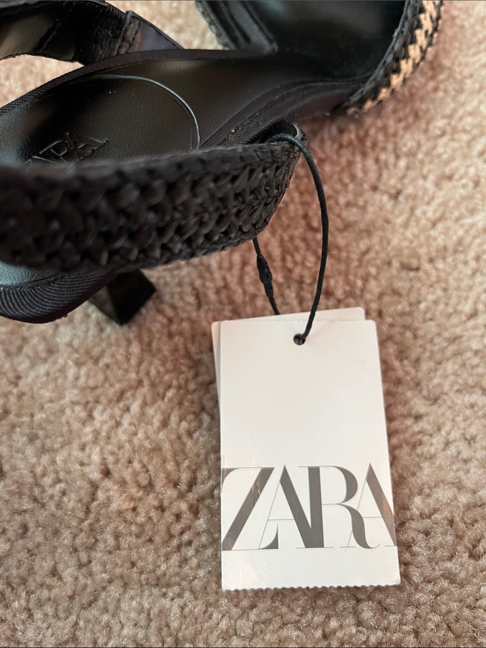 NWT ZARA Woven Slingback Kitten Heels - Picture 6 of 10